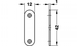 Hafele - Відповідна пластина магнітної защіпки сталь оцинкована - 246.26.991