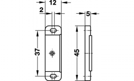 Hafele - Відповідник до магн.защіпки, 45х12х5мм, латунованн - 246.94.802