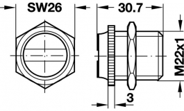 Hafele - Фіксатор магнітний М18х0,8мм, SW 22, 7кг, сталь - 246.95.010