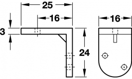 Hafele - Стяжка кутова 25х24х16 мм (коричневий) - 260.24.108