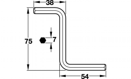 Hafele - Ключ 6-гранний Z-подібний сталь оцинков.75x38x54мм - 261.05.975