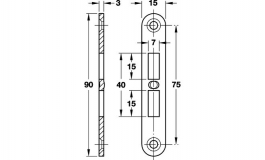 Hafele - Замикаюча планка 90х15х3 мм, сталь, оцинкована - 261.05.993