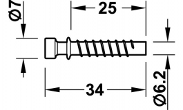 Hafele - Болт стяжки TOFIX, 6,2х34мм, сталь оцинкована - 261.95.900