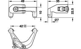 Hafele - Стяжка карніза, цамак, голий - 262.01.007