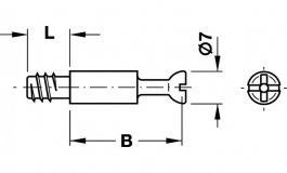 Hafele - Болт стяжки MinifixS сталь без покриття B34/5/8 - 262.28.020