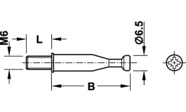 Hafele - Болт стяжки Minifix S300 оцинкований  B34/М6/8 - 262.28.471