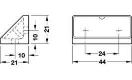 Hafele - Стяжка кутова на 2 шурупа 44 мм з кришк. (бежевий) - 262.55.425
