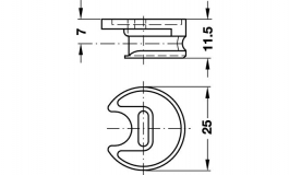 Hafele - Корпус стяжки "RondoRfix" д/товщ.  16 мм, цамак, гол - 262.75.061