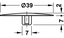 Hafele - Заглушка MAXIFIX пластик колір: нікель лакована D39мм - 262.87.690