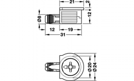 Hafele - Стяжка корпусна Onefix пластмасова, бежева 8/15mm - 263.03.404