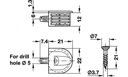 Hafele - Стяжка "PushFix", для отв.D5 мм, пластмас, коричн - 263.90.112