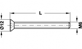 Hafele - Гвинт М6х70 мм, SW4, сталь, потай.голівка, нікель - 264.70.770