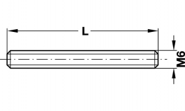 Hafele - Шпилька з різьбою оцинкована M6x60 мм - 264.72.960
