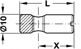 Hafele - Поперечн.болт М6, D10х14 мм, ексцентр., ст. гола - 264.81.014