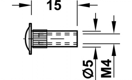 Hafele - Різьбова втулка кінцева М4 5х15 мм - 267.01.711