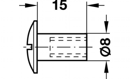 Hafele - Втулка M6x15mm, сталь - 267.07.911