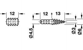 Hafele - Стяжка-кнопка з 2-х частин,сталь оцинкована / поліамід  коричневий D=8мм - 267.22.900