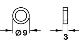 Hafele - Шайба дистанційна 9х3 мм, пластмас - 267.23.093