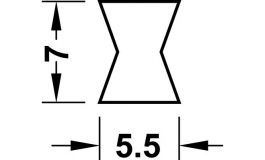 Hafele - З'єднувач  W-1 6 мм, пластик, колір: коричневий - 267.76.106