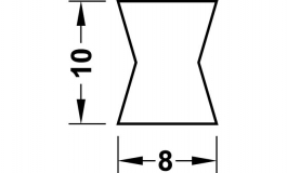 Hafele - З'єднувач  W-2 6 мм, пластик, колір: коричневий - 267.76.206