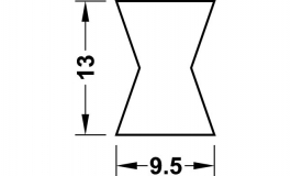 Hafele - З'єднувач  W-3 12,7 мм, пластик, колір: коричневий - 267.76.313