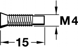 Hafele - Гвинт розтискний М4х15 мм, сталь, нікельов. - 282.13.791