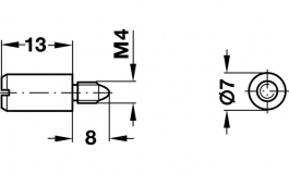 Hafele - Полицетримач  D7х13 мм, М4х8 мм, сталь, нікельов. - 282.39.705