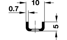 Hafele - Профіль для полицетримачів 10 х 5 мм - 283.05.017