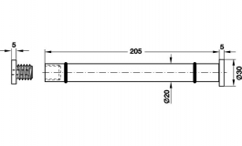 Hafele - Полицетримач D20х205 мм, сталь, оцинков. - 283.38.020