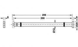 Hafele - Полицетримач D12х210 мм, сталь, хром поліров. - 283.38.210