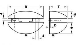 Hafele - Полицетримач "Пелікан" д/розміру 5-8 мм, цамак, хром поліров. - 284.01.231