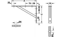 Hafele - Консоль 395х270 мм, наван.110 кг/пара,сталь білий - 287.31.213
