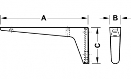 Hafele - Консоль цамак хромована полірована 240 мм - 287.33.202