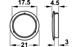 Hafele - Заглушка цамак нікельована D21мм - 290.21.690