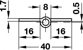 Hafele - Петля латунь нікельована матова  довжина 60мм ліва - 321.30.655