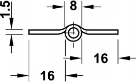 Hafele - Петля декор. карточн., 50 мм, ст.,чорн.антик.,прав - 330.09.960