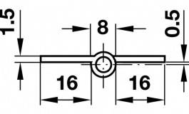 Hafele - Петля ліва сталева латунована 50мм D8мм - 331.08.511