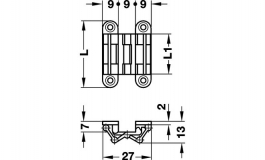 Hafele - Шарнірна петля "SEPA-MINI" 9х39 мм, латунь, мат. - 341.27.500