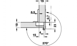 Hafele - Петля Aximat300SM свердл.445/9,5S - 344.06.000