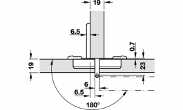 Hafele - Петля Aximat300SM наклад.6,5 мм 45/9,5S - 344.06.002