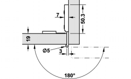 Hafele - Петля AXIMAT 300  45/9.5 під запресування - 344.06.003