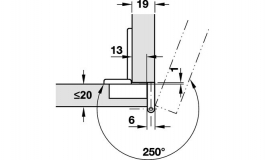 Hafele - Петля шарнірна Aximat 100A2D.G648S - 344.21.000