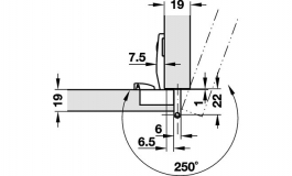 Hafele - Петля Aximat 100SM 3D півнакладна свердління 45/9,5 - 344.24.002