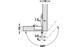 Hafele - Петля AXIMAT 100SM 3D внутрішня G4 52 S - 344.26.104