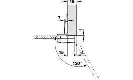 Hafele - Петля "AXIMAT SM", MV15 F4 д/скла,нікель (цамак) - 344.55.000
