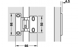 Hafele - Спеціальна шарнірна петля нерж. сталь мат. HPL 13 мм - 344.75.051