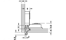 Hafele - Петля для скла, нержавіюча сталь матова - 344.88.070