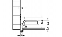 Hafele - Петля карточна цамак/нержав. сталь матов. - 344.89.070