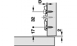 Hafele - Планка монтажна 9,3 мм "Pantera", цамак, нікельов. - 348.80.094