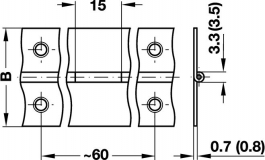 Hafele - Петля рояльна сталева покриття: латунь 20мм 3.5м - 351.01.502